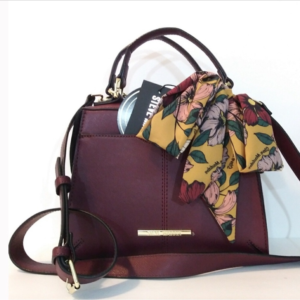 Steve Madden Wine Breese Satchel Crossbody Bag